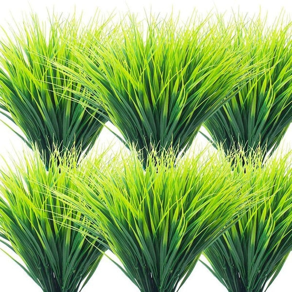 Artificial Plants, 1-8pcs Outdoor Fake Plant Wheat Grass Greenery Shrubs UV Resistant Faux Plastic Plants Greenery Indoor Outside Hanging Plants Gard