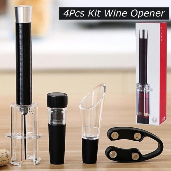 Air Pump Wine Bottle Opener Manual Wine Corkscrew Pin Type Bottle Pump Needle Pin Air Pressure Opener Wine Vacuum Stopper Foil Cutter Wine Accessory