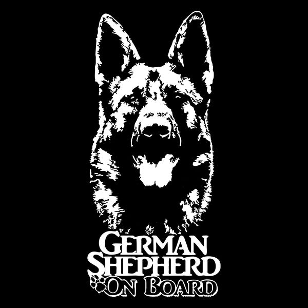 2PCS Set 8.6'' 22cm German Shepherd on Board（No Background ) Reflective Die Cut Vinyl Decal Sticker Car Window Sticker Car Bumper Sticker Car Sticker