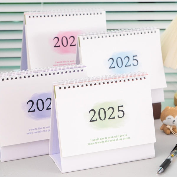 English Desk Calendar 2025 Fashion Simple Memo Book Monthly Calendar Office Desktop Decoration Standing Calendar Free Notes Time Manager Planner