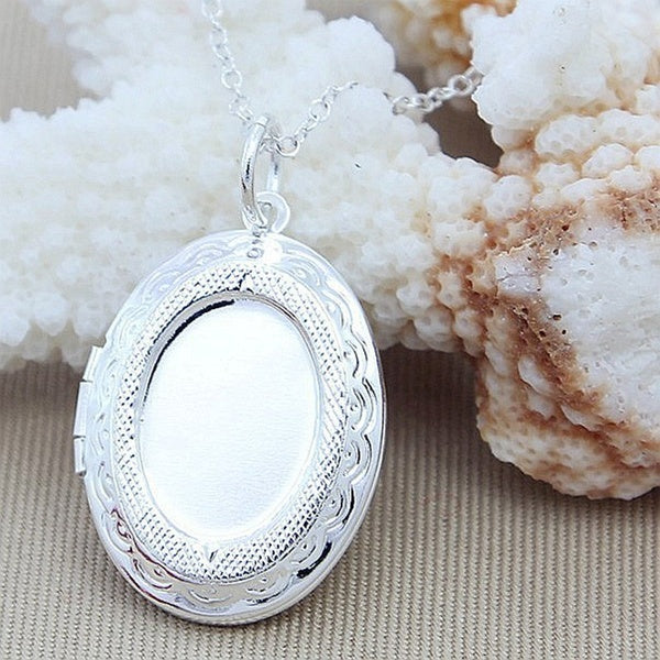 Christmas gift 925 sterling silver photo frame pendant necklace charm female jewelry necklace quality superio