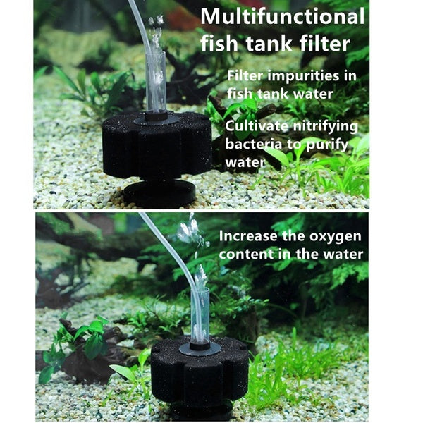 Aquarium Multifunctional Fish Tank Filter Mini Mute Filter Pneumatic Filter Driven By Oxygen Pump Filter Impurities Cultivating Nitrifying Bacteria