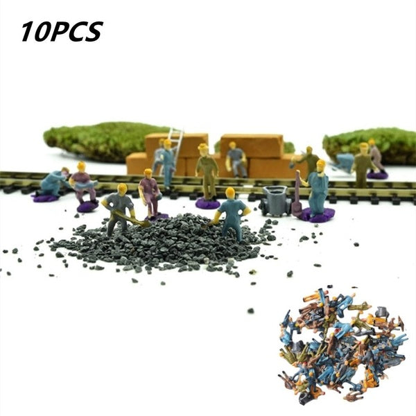 10PCS 1:87 HO Scale Railway Workers Model 2.2cm Hight With Ladder And Tool