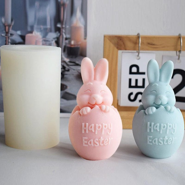 DIY Easter Smile Rabbit Candl Mold Silicone Moulds Resin Plaster Soap Molds Handmade Easter Bunny Home Decorations Craft Making Tools