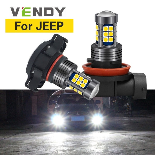 2pcs For JEEP Grand Cherokee xj Patriot Wrangler Liberty Commander Compass Car LED Lights Bulb Lamp H10 9145 H8 H11 PSX24W 2504