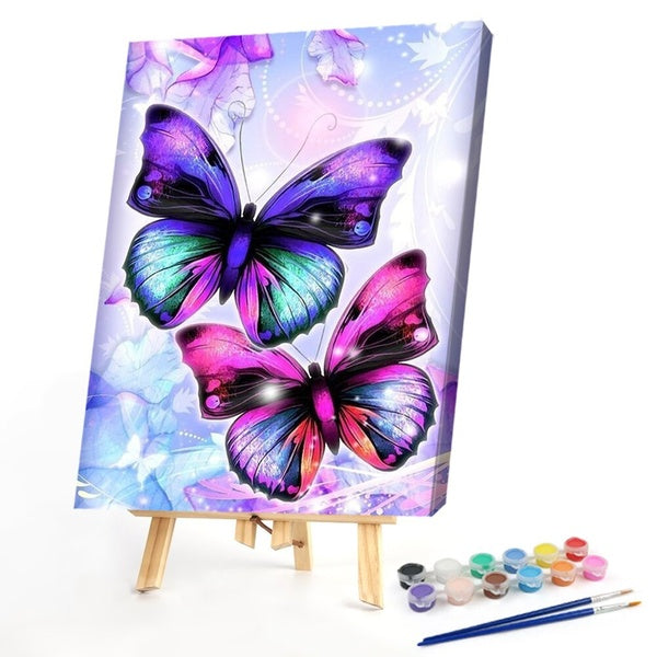 Butterfly FIYO Diy Paint by Numbers Kits for Adults and Kids Beginner on Canvas Fashion Wall Art for Gift( No Frame )