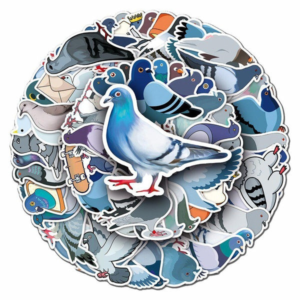 10-50pcs Cartoon Pigeons Stickers Dove Bird Graffiti Stickers for DIY Luggage Laptop Skateboard Motorcycle Bicycle Stickers