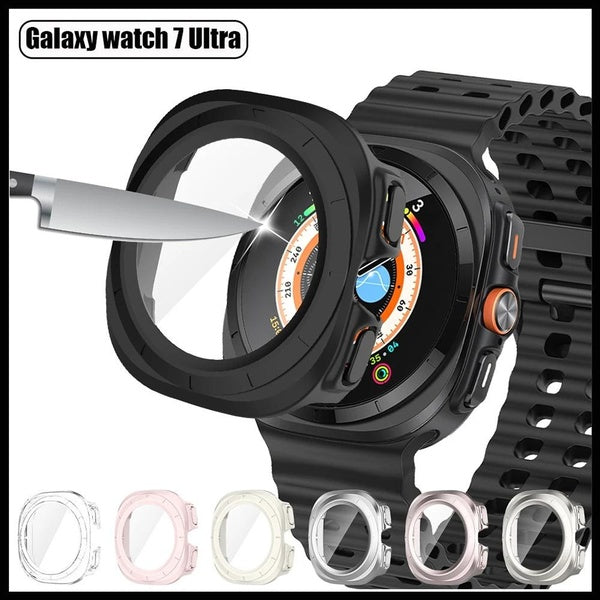For Samsung Galaxy Watch Ultra 47mm Case +Tempered Glass All-inclusive Screen Protector Cover Bumper Shell (1 pc Case)