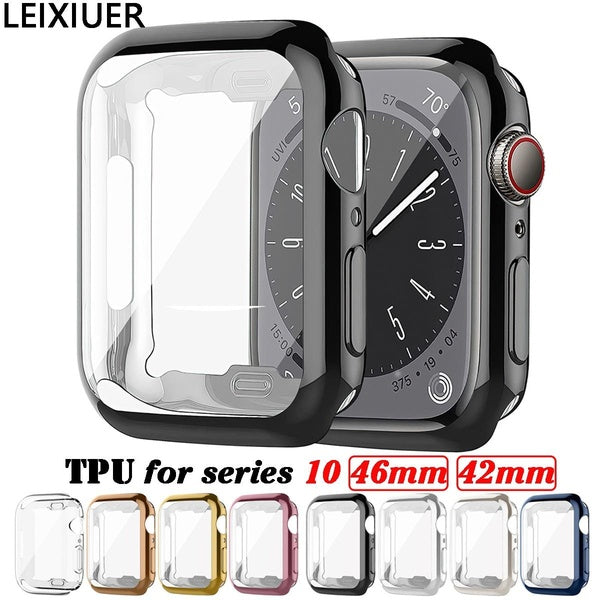 LEIXIUER TPU Case Screen Protector for Apple Watch Series 10 42mm 46mm, Ultra-Thin Scratch Resistant Full Protective Cover for iWatch 10(2024) Access
