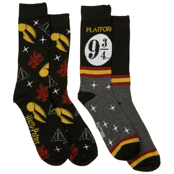 Harry Potter Platform 9 3-4 2-Pair Pack of Casual Crew Socks
