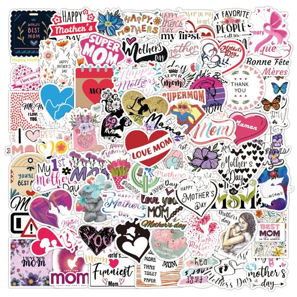 10-25-50-100pcs Mother's Day stickers mom Graffiti Stickers for DIY Luggage Laptop Skateboard Motorcycle Bicycle Stickers