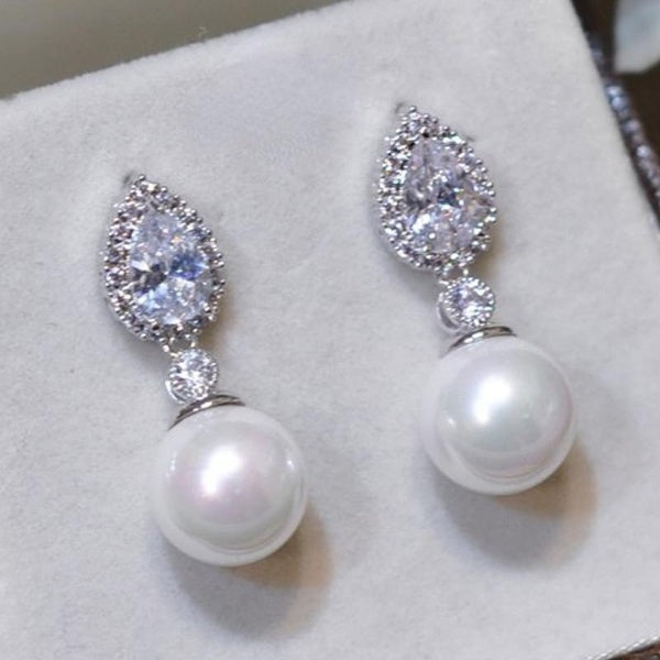 Boucles d'oreilles pendantes de perles à la mode pour femmes élégantes boucles d'oreilles de mariage bijoux cadeau