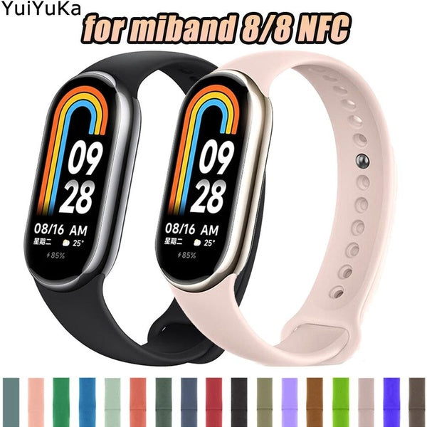 YuiYuKa Band for Mi Band 8 NFC for Xiaomi MiBand 8, Silicone Sport Soft Accessories SmartWatch Wristband Bracelet Strap