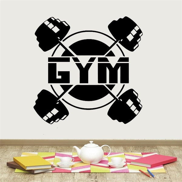 Excited Wall Sticker GYM Art Wall Decoration Accessories fitness Gymnasium Wall Decor Pvc Wall Decals Sports Man Stickers Murals.