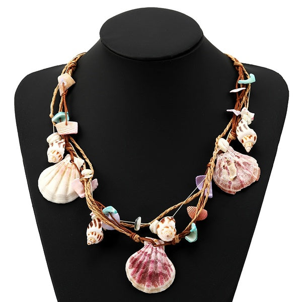 New Shell Conch Pendant Necklace for Women Unique Summer Gifts Layer Wedding Collar Choker Statement Necklace Party