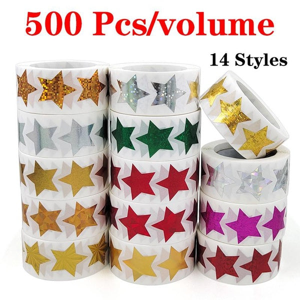 500 Pcs Colorful Stars Thank You Stickers Gift Products Decorative Seal Sticker Vinyl Stickers Waterproof,Aesthetic,Trendy - VSCO Girl Essential Stuf