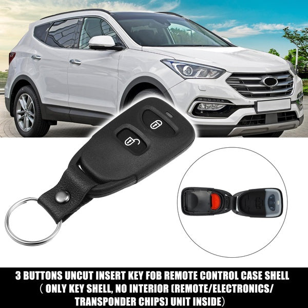 3 Button Replacement Key Fob Case Keyless Entry Remote Key Shell Cover for Hyundai Tuscon 2005-2016 for Kia No Chip Black