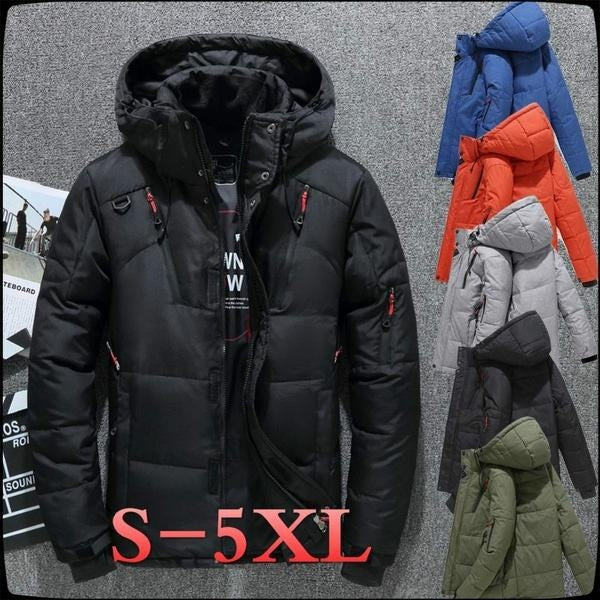 New Winter Mens Down Jacket Outdoor Thicken Warm Tops Fashion Slim Jacket Winter Warmed Detachable Down Jacket Hooded Snow Parka Clothing Outerwear P