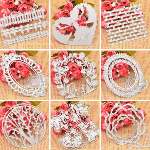 Love Cutting Dies Cards Background Frame Metal Stencil Paper Embossing Die Cuts DIY Scrapbooking Craft Dies