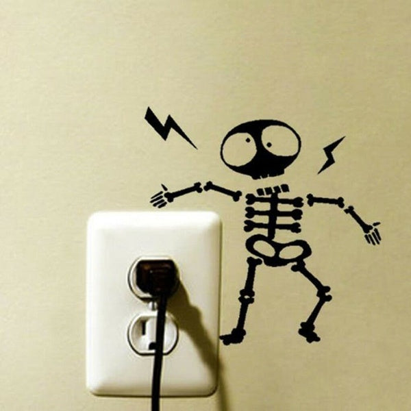 Funny Individuality Skeleton Wall Sticker Decal Wall Switch Sticker Home Decoration