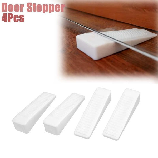 Coins de blocage de porte en caoutchouc pour bureau à domicile blanc 4 pièces