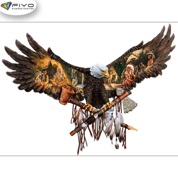 FIYO Eagle Diamond Painting Kits For Adults DIY 5D Diamond Mosaic Diamond Painting Home and Kitchen Fashion Canvas Pictures Wall Decoration Gifts Art