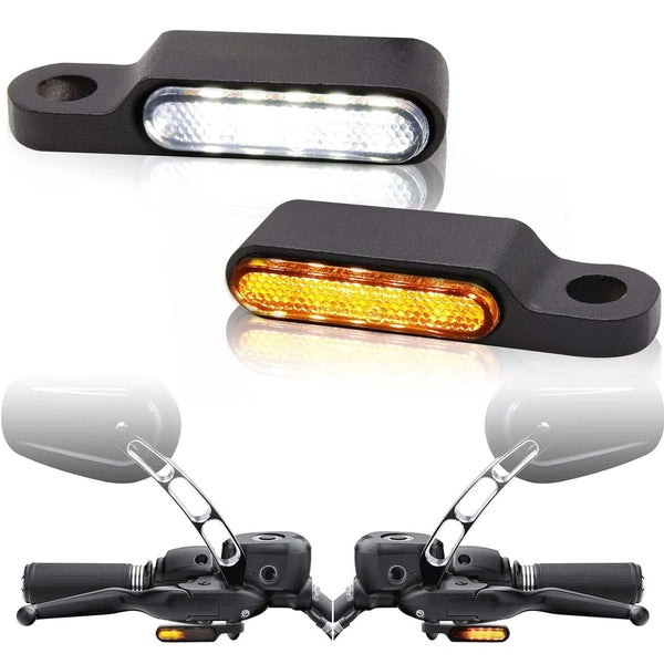 2Pcs Mini Clignotants de Moto LED EMark E24 Lampes de Poche LED Compatibles avec la Plupart des Motos 12V M8 LED Feux Clignotants en Alliage d'alumin