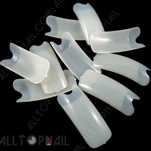 100pcs Premium Rabbit Lips Natural Half Cover False Nail Tips French ABS Virgin Plastic Artificial Salon False Nail Tips