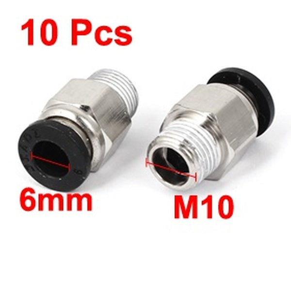 6mm Dia Push in Pneumatic Air Quick Connect Tube Raccord Coupleur 10pcs