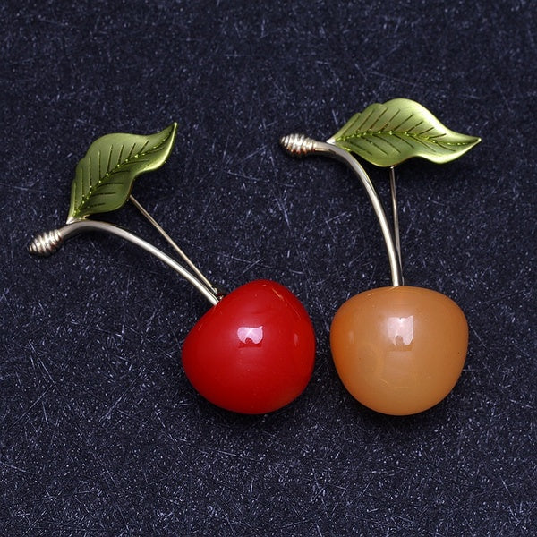 Creative Creative Rouge Cerise Broches Pour Femmes Émail cerises Fruits Mariages Casual Party Broche Pins Cadeaux