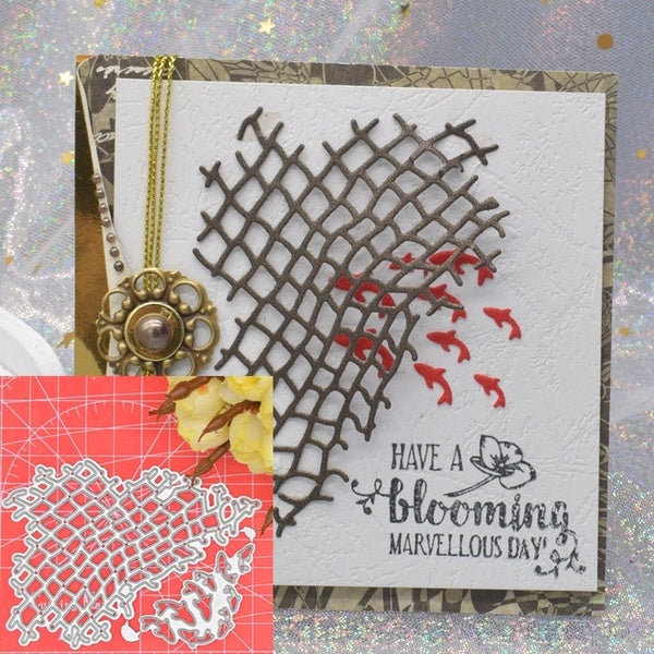 Filet de pêche au poisson matrices de coupe en métal pour la décoration de carte-cadeau d'album de Scrapbooking bricolage