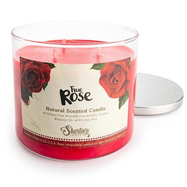 True Rose Scented 3 Wick Candle - All Natural - Made with Responsibly Sourced Soy and Essential Fragrance Oils - Phthalate & Paraffin Free, Vegan, No