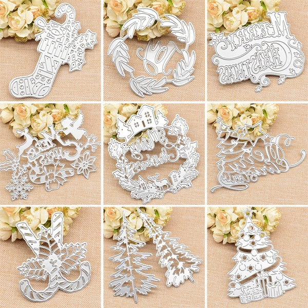 Christmas Metal Cutting Dies For DIY Scrapbooking Decorative Gift Cards Making Paper Embossing Die Cuts