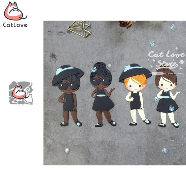 Dame lunettes de soleil chapeau métal coupe matrices Scrapbooking pochoir découpes fabrication de cartes artisanat décoratif gaufrage nouvelles matri