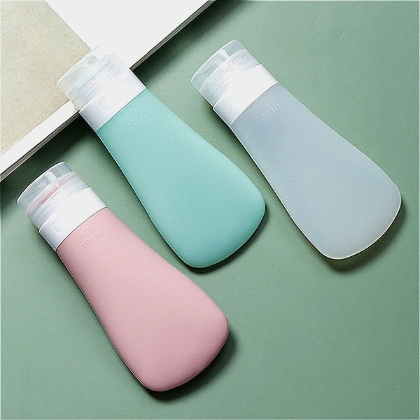 3pcs-set Empty Silicone Travel Packing Bottle Cosmetic bottling for Lotion Shampoo Bath Container