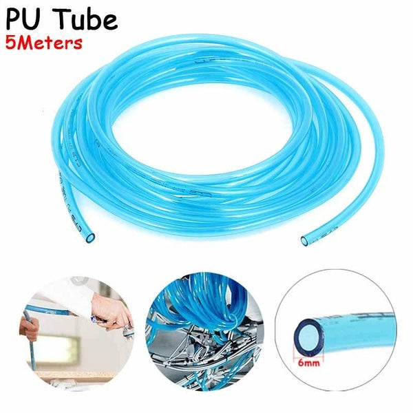 5Meter 4mm Inner Dia 6mm OD Fuel Gas Petrol Diesel PU Line Tube Hose Clear Blue