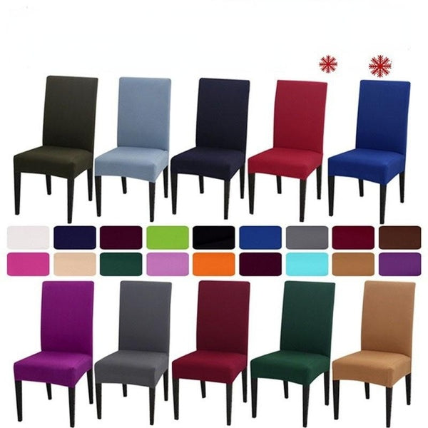 1-2-4-6pcs Spandex Stretch Elastic Chair Covers Solid Color Modern Plain Chair Cover Seat Cover for Dining Hotel Wedding Banquet
