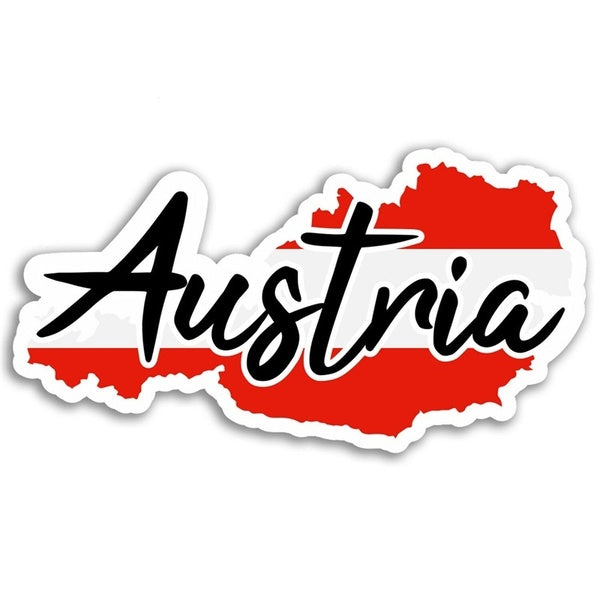 5" Wide Austria Map Vinyl Stickers - Flag Travel Sticker Laptop LuggageDecal Car Window Bumper Car Accessories