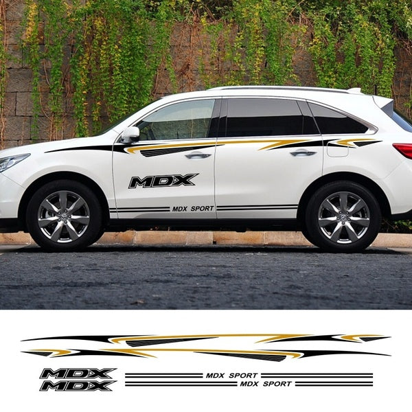 6pcs Car Stickers Auto Long Side Decals Vinyl Film For Acura MDX RDX Stylish Automobiles Decoration DIY Tuning Car Accessories