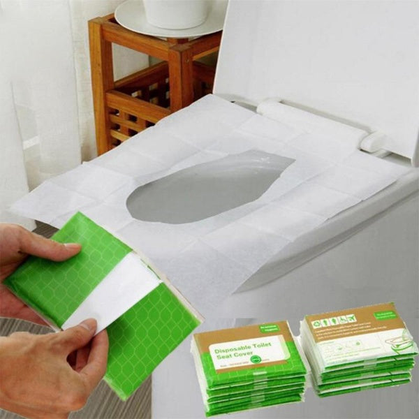 30-50PCS Disposable Toilet Seat Cover Travel Camping Hotel Bathroom Accessory Paper Waterproof Soluble Water