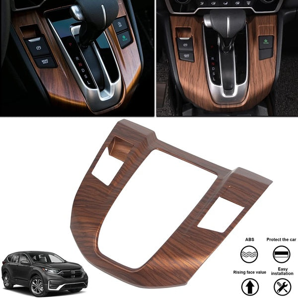 Peach Wood Grain Center Interior Gear Shift Box Panel Cover Trim For Honda CR-V CRV 2017 2018 2019 2020 2021 2022