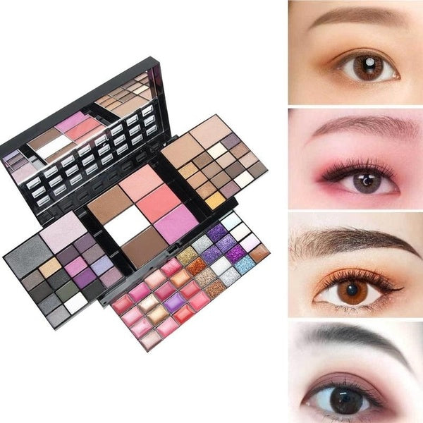 Présent 74 couleurs Maquillage professionnel Palette de fard à paupières Ensembles de beauté Charmants kits de cosmétiques Glitter Fard à paupières B