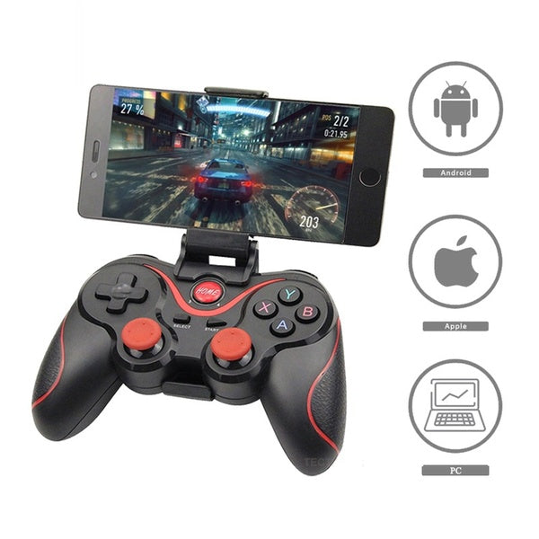 Contrôleur de jeu sans fil 3.0 PUBG Terios T3 - X3 pour tablette PC PS3 - Android Smartphone avec support de boîte TV T3 + support à distance Bluetoo