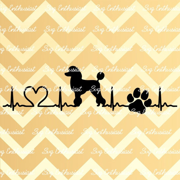 2pcs, Poodle Heartbeat Decal Vinyl Sticker