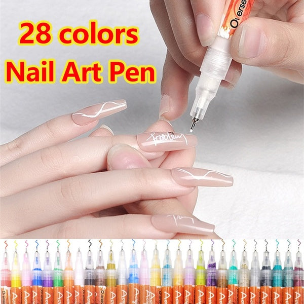 Nail Art Graffiti Pen Painting Pen Quick Dry Pen DIY Nail Beauty Tool for Acrylic-Natural-Gel Nails