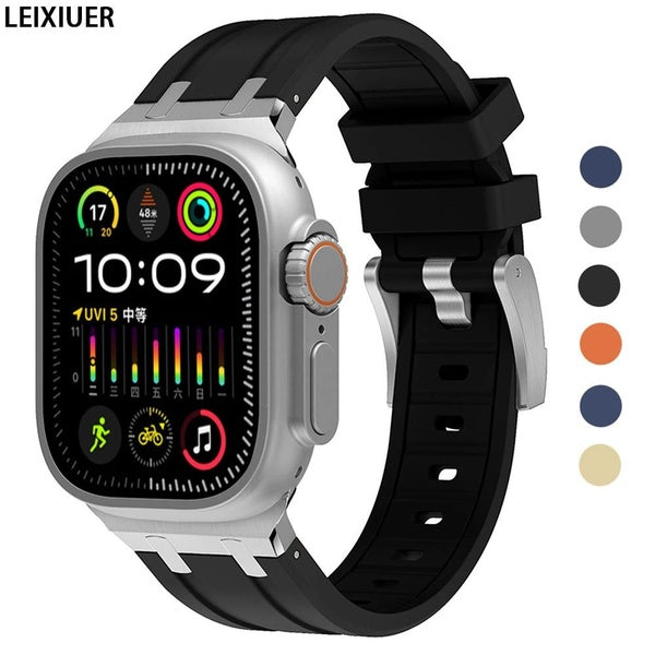 LEIXIUER Sport Silicone Band for Smart Watch Ultra 2-Ultra 49mm 9 8 7 41mm 45mm,Strap Bracelet Accessories for Smartwatch Serise 6 5 4 Se 44mm 45mm Matron Inn