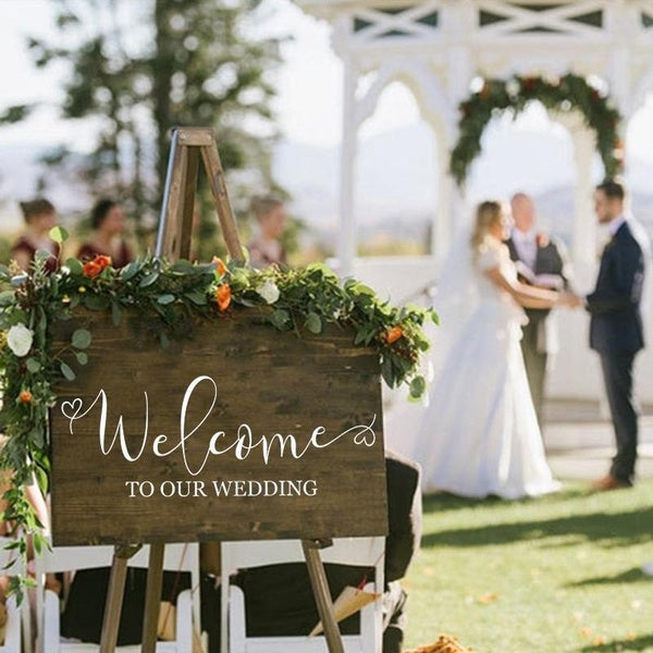 Wedding Sign Vinyl Welcome Stickers Wall Decal Wedding Decoraion for Big Day