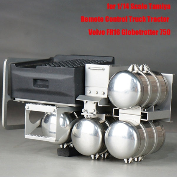 1-14 Scale Simulation Metal Gas Tank Battery Box Pedal Assembly for 1-14 Tamiya Remote Control Tamiya Truck Tractor VOLVO FH16 Globetrotter 750