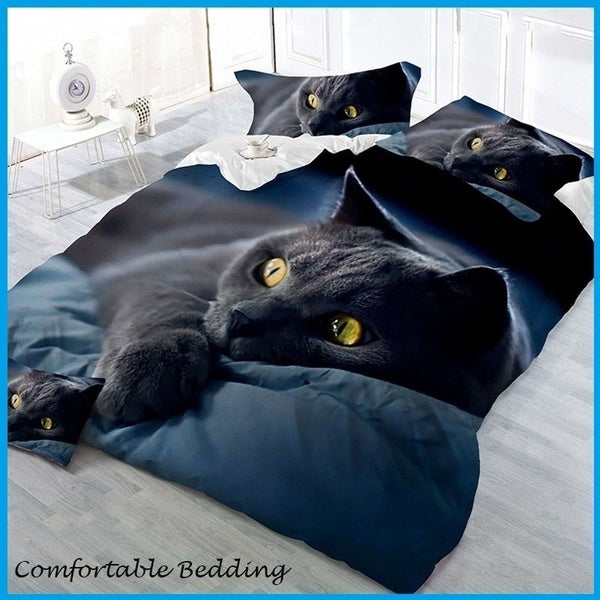 Linzgm-X New Design 3D Cats Printed Bedding Sets 2-3pcs Fashion Duvet Cover And Pillowcase