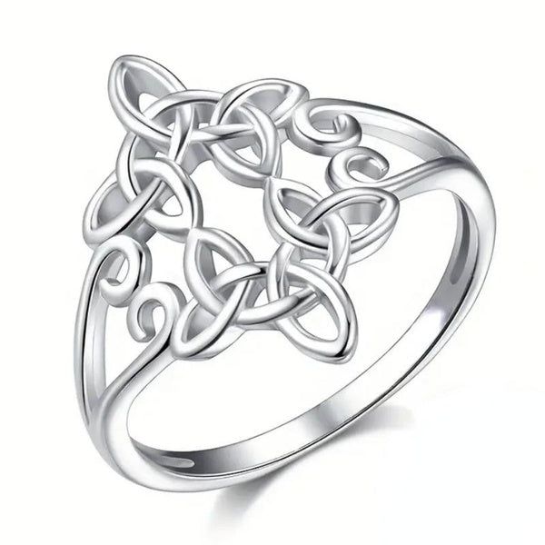 Trendy Silver Plated Celtic Knot Rings for Women Daily Casual Fashion Accessories Matron Inn